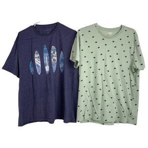 Large Quiksilver Old Navy Lot of 2 Tshirts Short Sleeve EUC Mens Waterman 6464